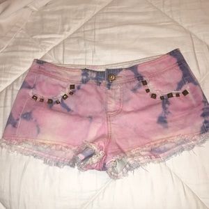 Tie dye (bought this way) shorts with detailing